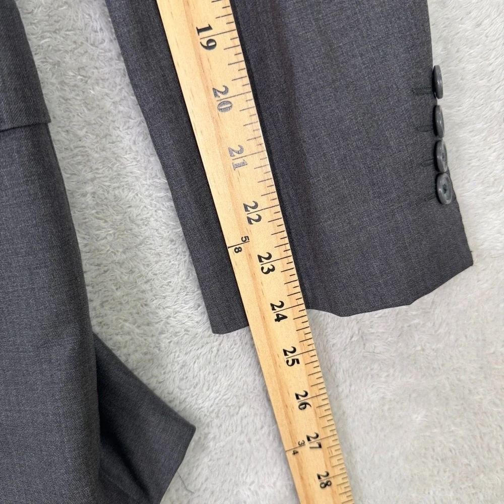 Baroni Mens 38R Slim Fit Wool Gray 2-Piece Suit Blazer Pants 33x30‎ Coat Jacket